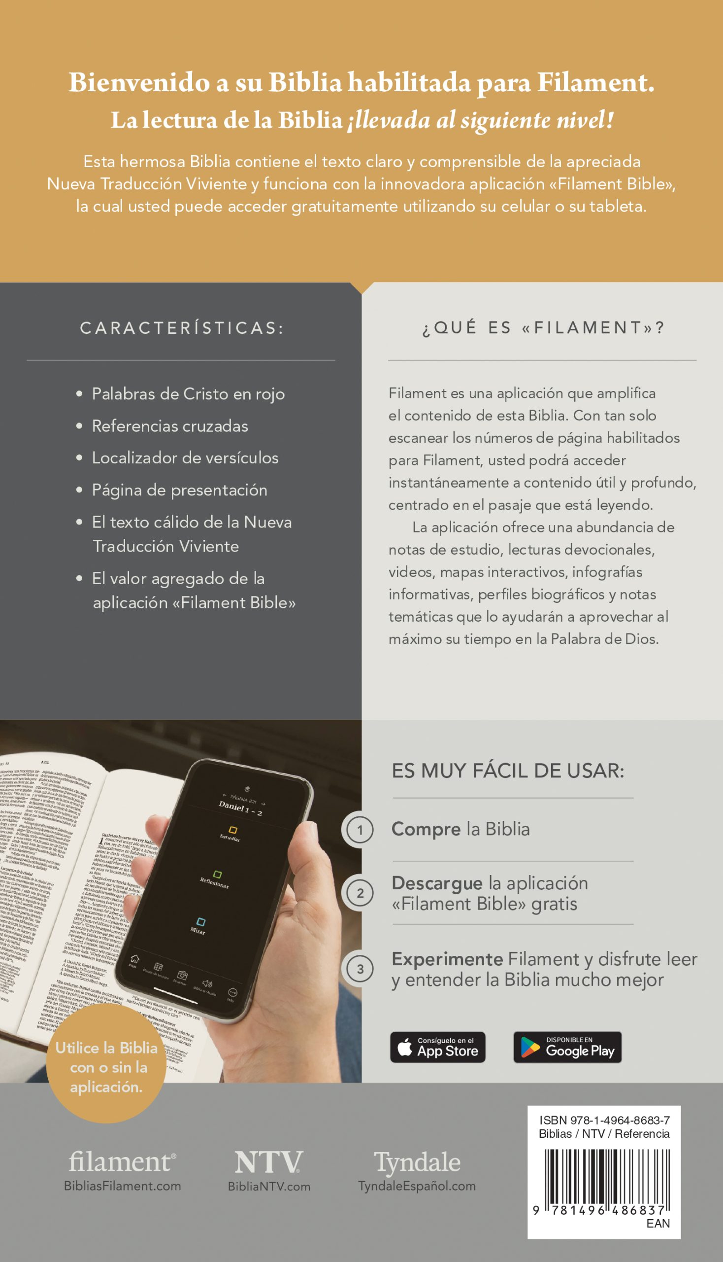 Biblia ultrafina NTV de zíper con Filament Floral Letra Roja 9781496486837