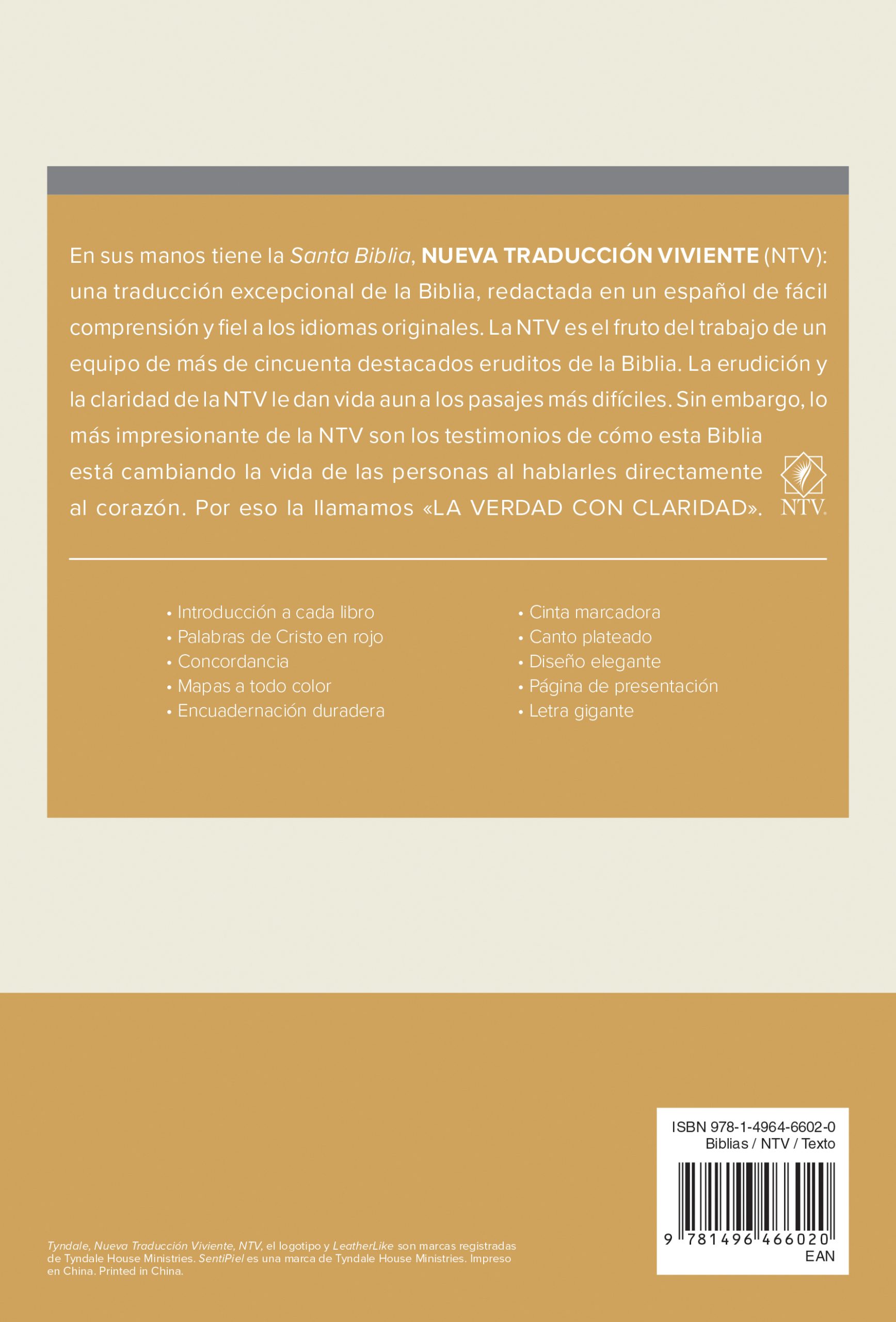 Santa Biblia NTV, Edición manual, letra gigante (SentiPiel, Gris, Letra Roja) - Imagen 2