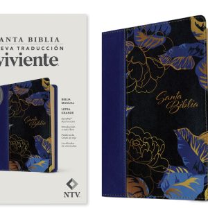 Biblia manual NTV, letra grande con Filament (SentiPiel, Azul oscuro, Letra Roja)