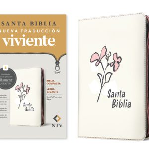 Biblia compacta NTV, letra gigante de zíper con Filament  (SentiPiel, Beige, Letra Roja)