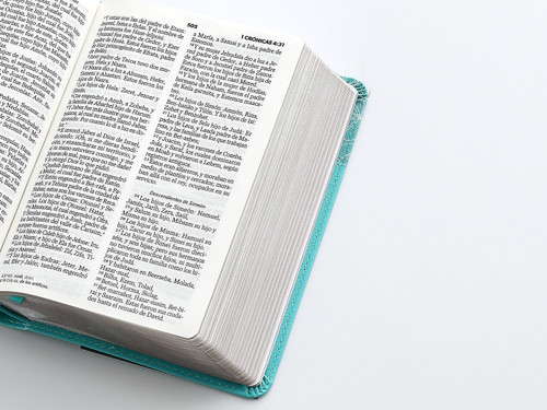 Biblia RVR60 Floral Turquesa con Flores - Letra Grande 10pt - Imagen 4