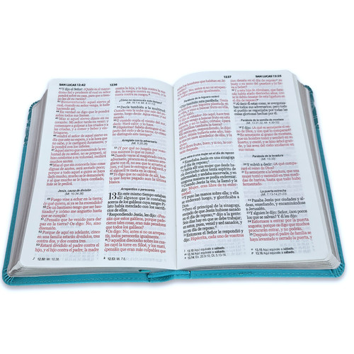 Biblia RVR60 Floral Turquesa con Flores - Letra Grande 10pt - Imagen 6