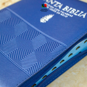 RVR062cLGiPJRZTI AZUL 430064 02 Biblia Reina Valera 1960 Letra grande con Zipper e índice 7899938430064