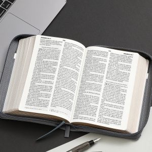Biblia RVR60 Tricolor Negro/Blanco/Gris, Tamaño Portátil Letra 10 Puntos PJR