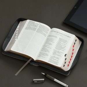 Biblia RVR60 Letra Grande 11 Puntos Tamaño Portátil - Tricolor Negro/Gris/Gris con Cierre e Índice