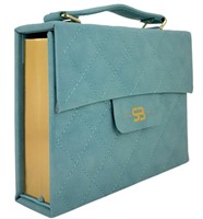 Biblia RVR60 Cartera con Asa y Broche Magnético, Símil Piel Turquesa - Colección Deluxe Bag