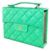 Biblia RVR60 Cartera con Asa y Broche Magnético, Símil Piel Verde - Colección Deluxe Bag