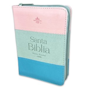 Biblia RVR60 de Bolsillo Tricolor - Rosa/Blanco/Turquesa