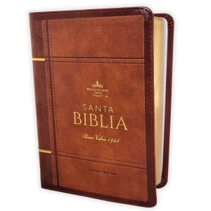Biblia RVR60 Letra Grande 12 Puntos Símil Piel Café Claro - Colección Clásica Portátil