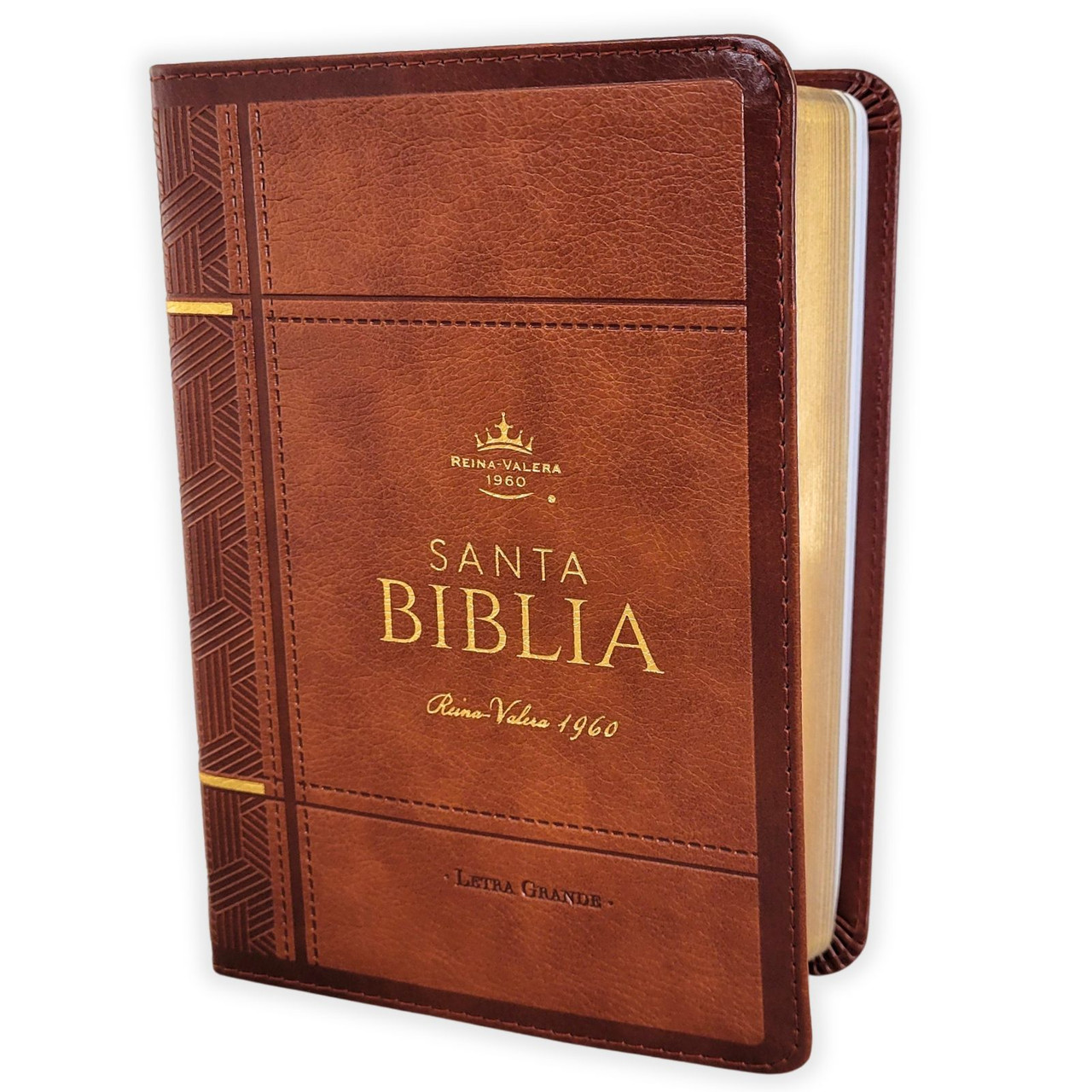 Biblia RVR60 Letra Grande 12 Puntos Símil Piel Café Claro - Colección Clásica Portátil