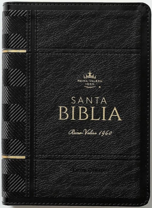 Biblia RVR60 Letra Grande 12 Puntos Símil Piel Negro - Colección Clásica Portátil