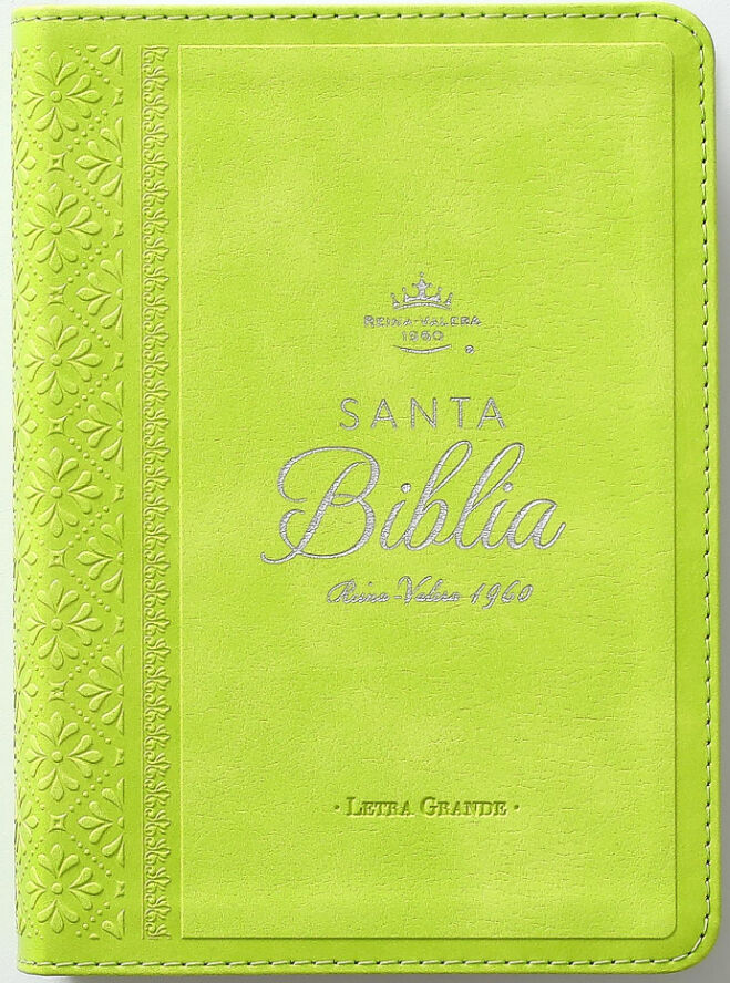 Biblia RVR60 Letra Grande 12 Puntos Símil Piel Verde Lima - Colección Clásica Portátil