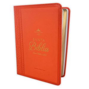Biblia RVR60 Letra Grande 12 Puntos Símil Piel Coral - Colección Clásica Portátil