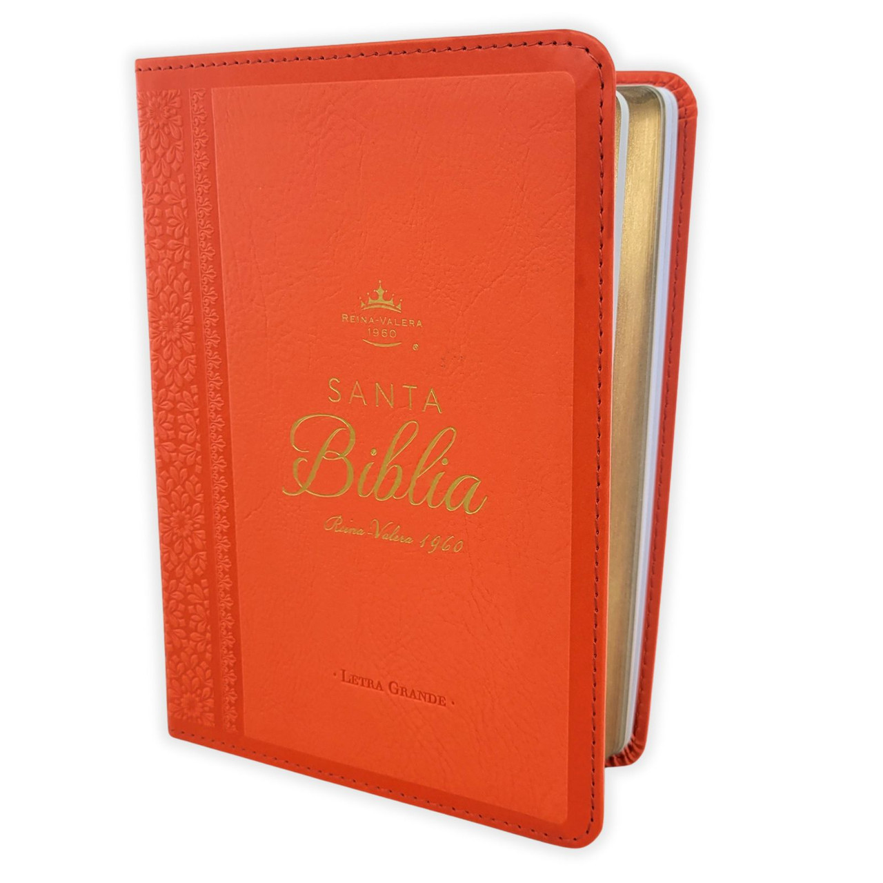 Biblia RVR60 Letra Grande 12 Puntos Símil Piel Coral - Colección Clásica Portátil